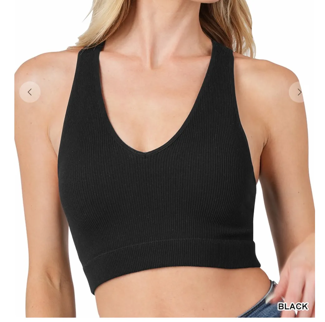 Removable Pad Cropped Racerback