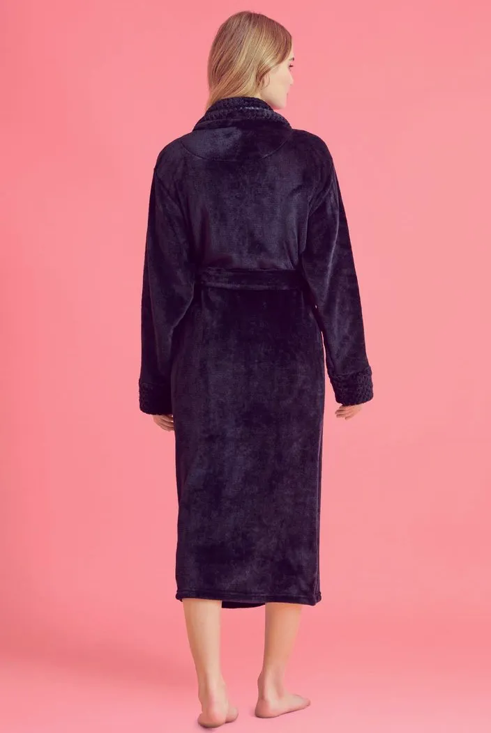 robesnmore Plush Shawl Collar Robe