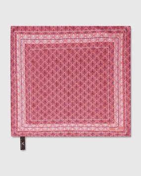 Silk Pink Printed Pocket Square - Tulip