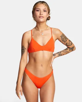 Solid Crossback Bikini Top - Red Orange