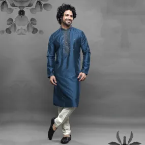 Starlit Dark Blue Sequin Kurta