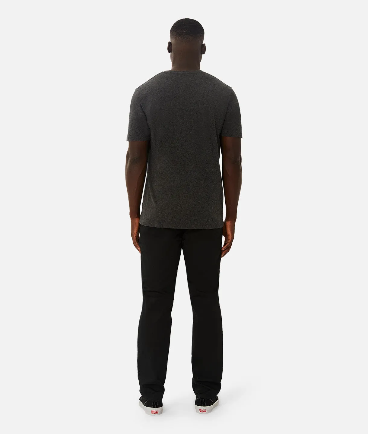 The New Basic Vee Tee - Charcoal Marle