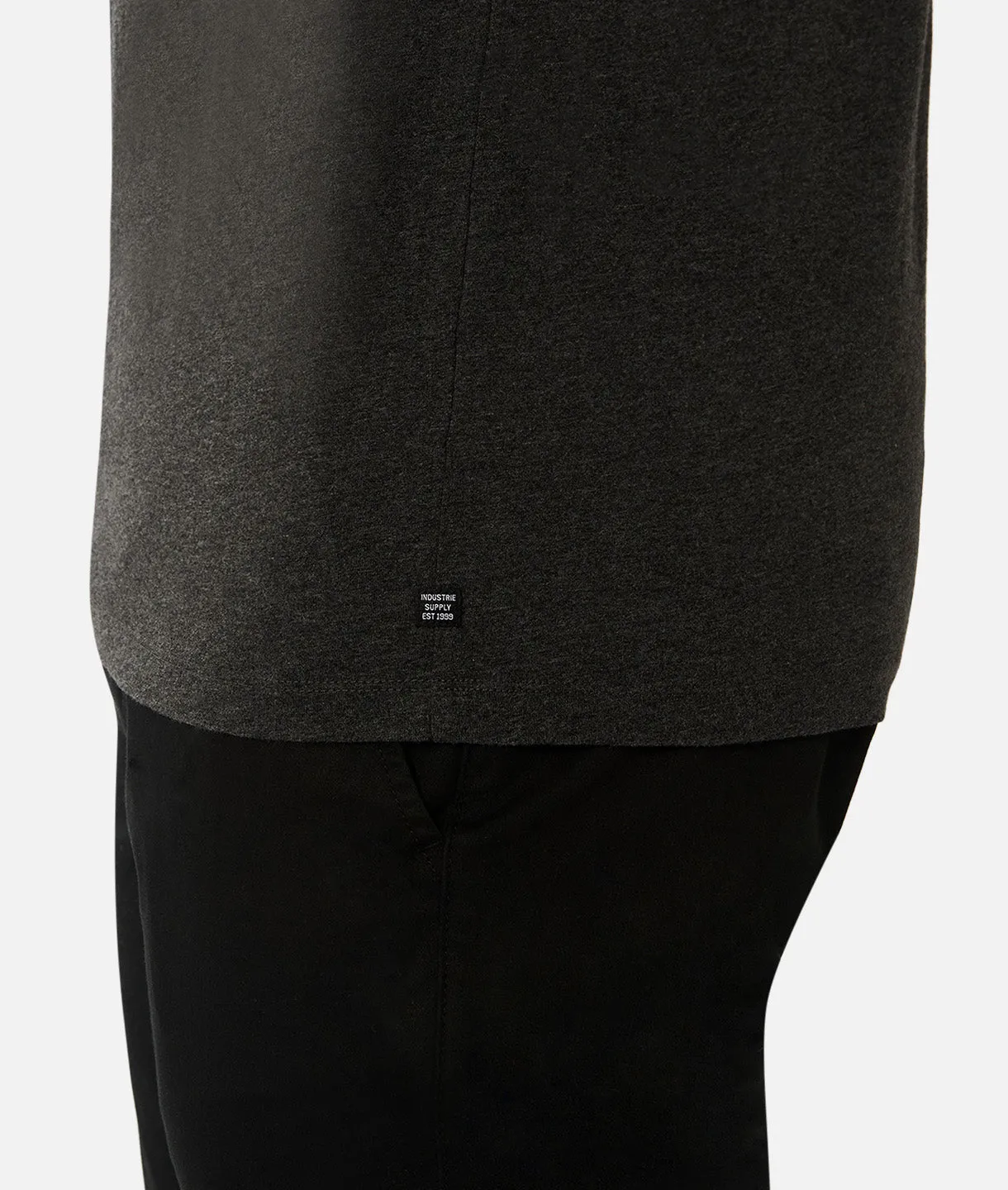 The New Basic Vee Tee - Charcoal Marle