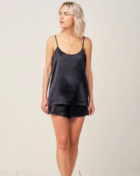 Thera Silk Cami in Midnight Black