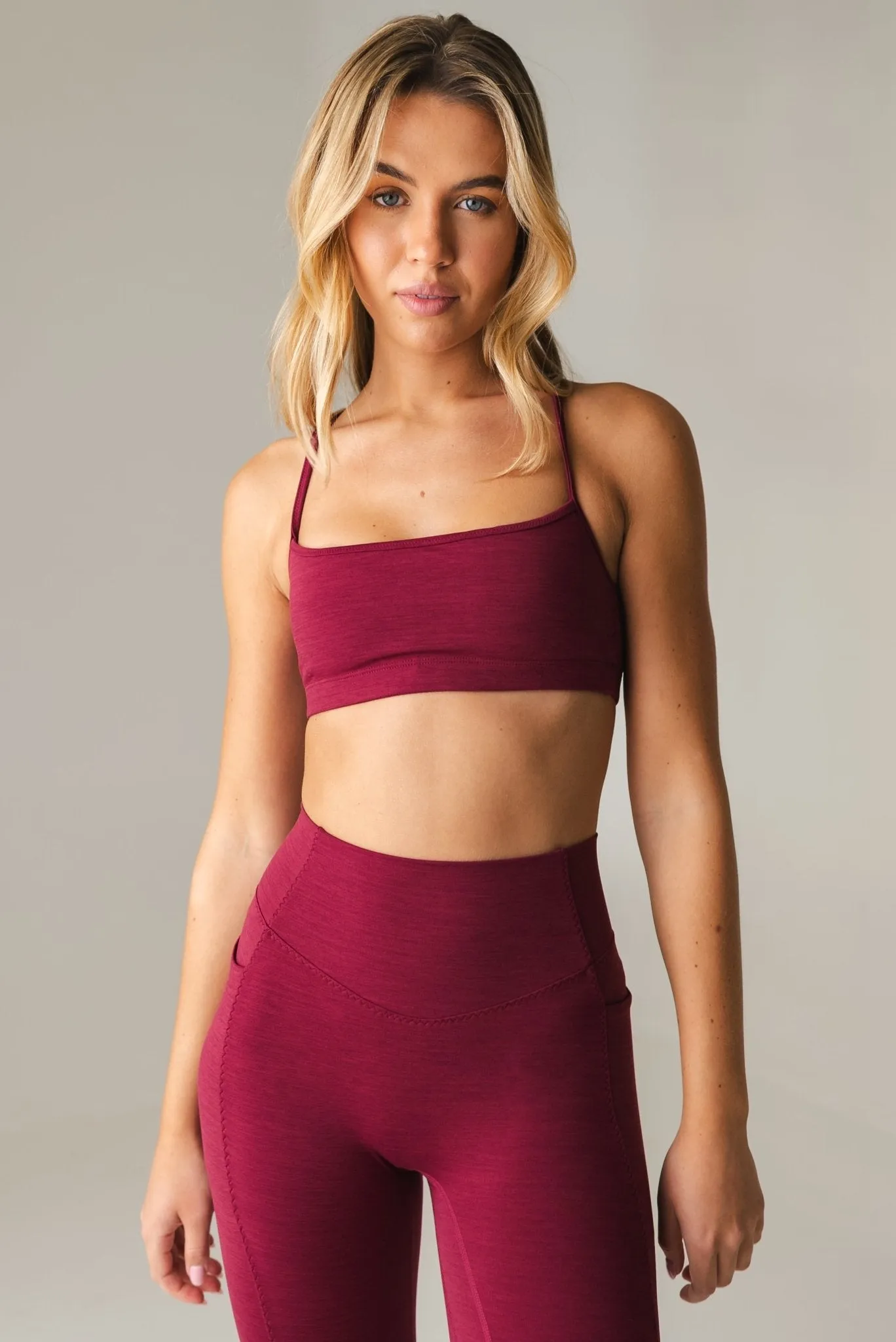 Vitality Daydream Stitch Racer Bra - Burgundy Vineyard