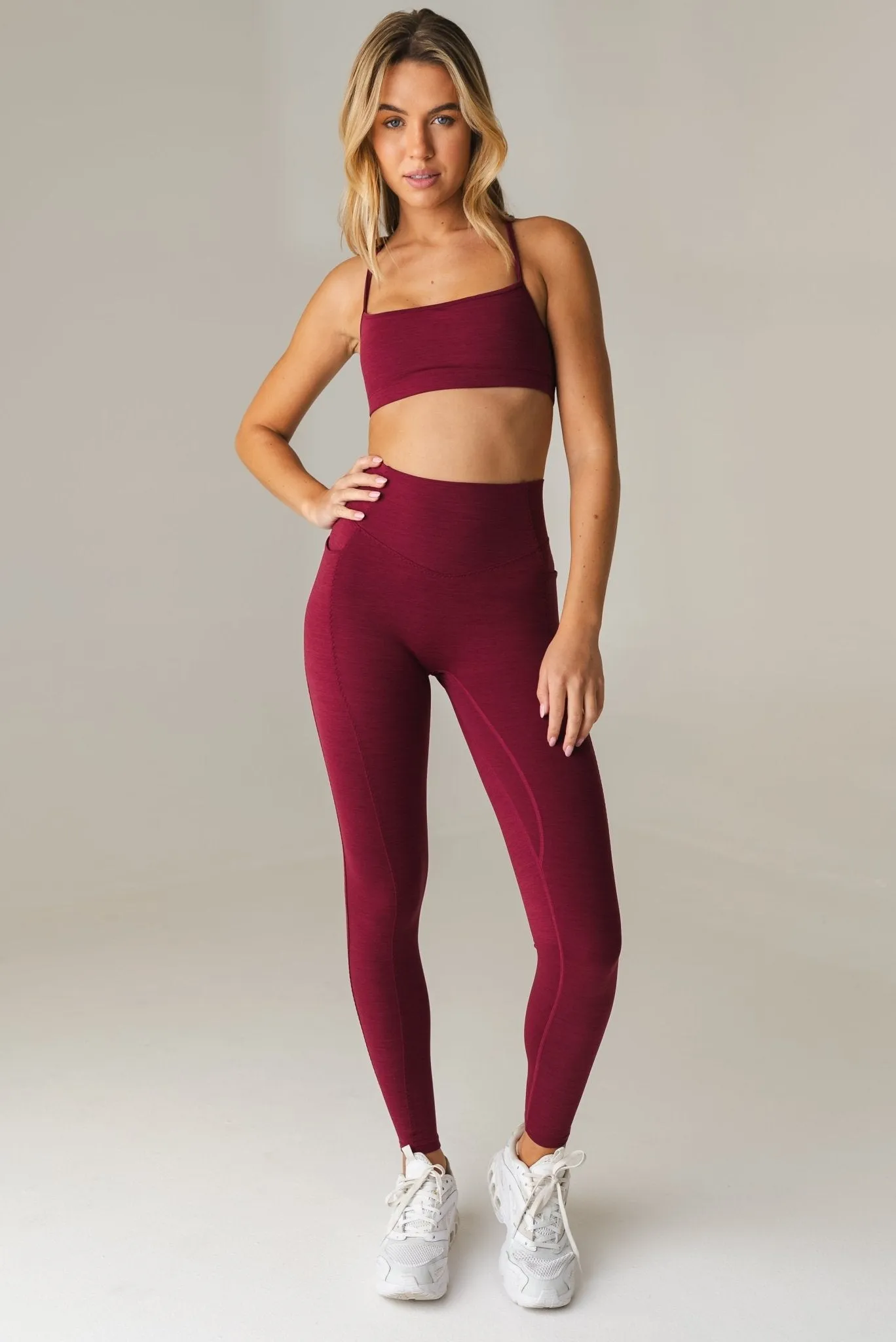 Vitality Daydream Stitch Racer Bra - Burgundy Vineyard