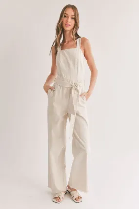 Women's Cotton Denim Overalls | Oatmeal