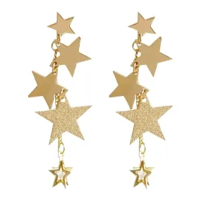 Yellow Chimes Earrings For Women Gold Toned Star Designed Hanging Chain Dangler Earrings For Women and Girls